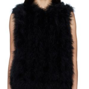 Black Fur Vest no brand name authentic black fur fits like a size small